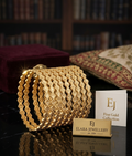 Elara Signature Scalloped Starlight Gold Bangles
