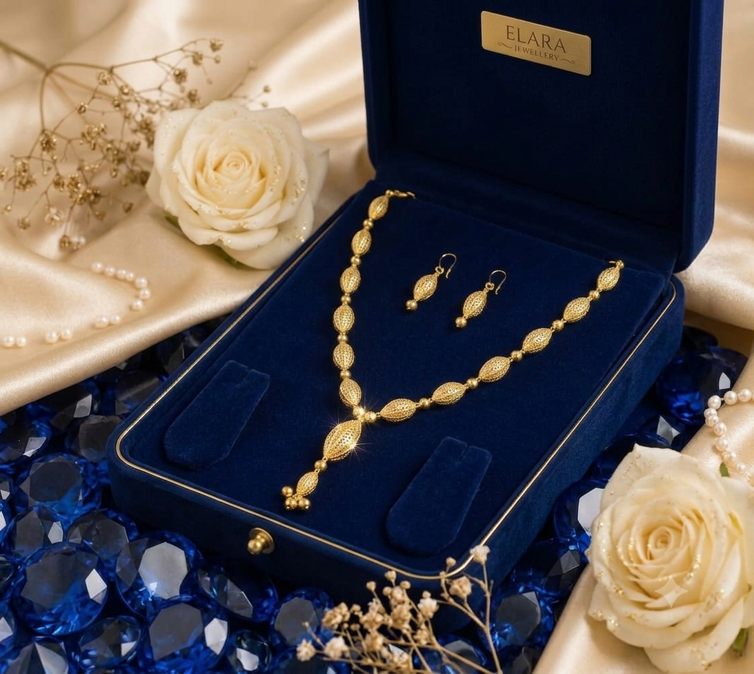 Elara Signature Oval Bead Filigree Jewelry Set