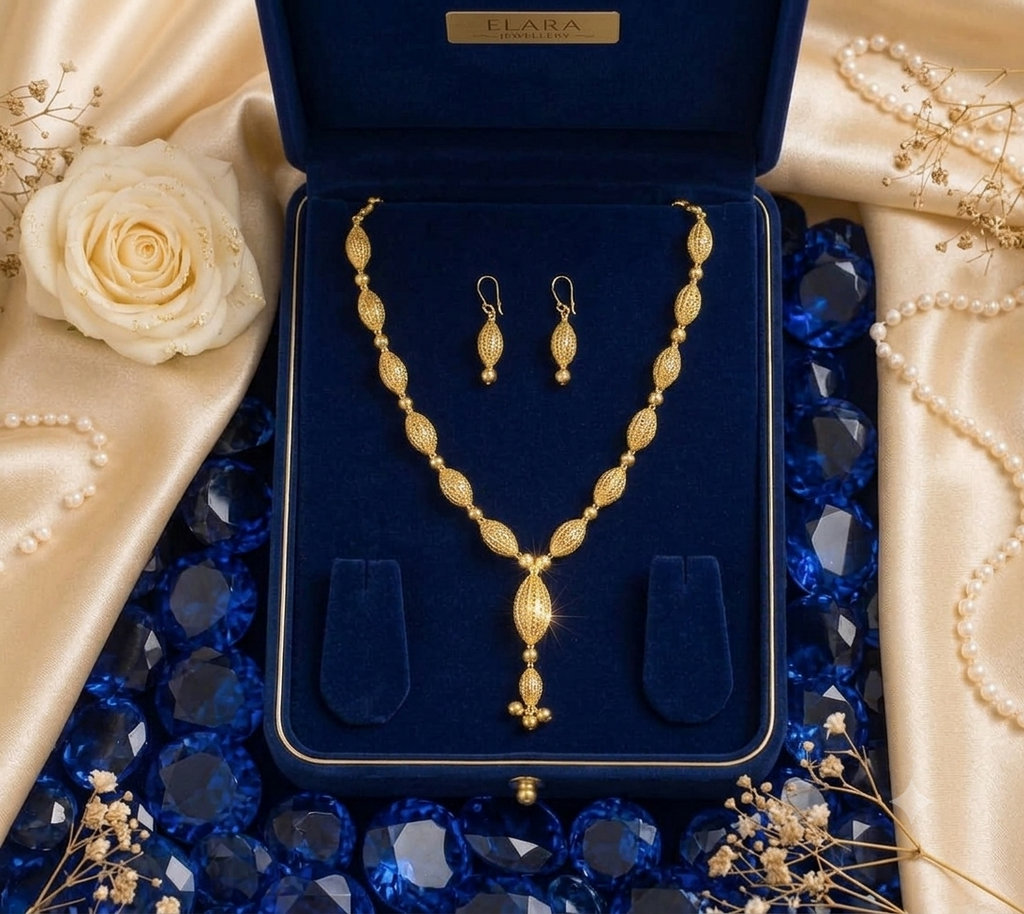 Elara Signature Oval Bead Filigree Jewelry Set