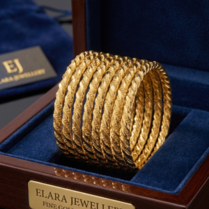 Classic Gold-Plated Braided Cable Bangles – Elara Luxury Collection